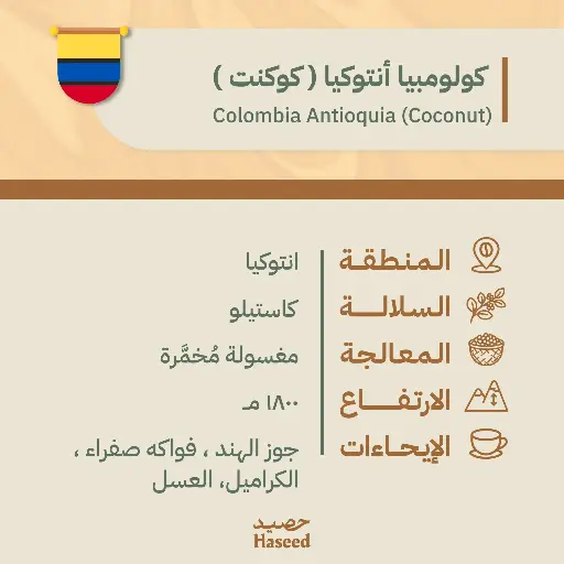 Roasted Coffee Beans | Colombia Antioquia (Coconut)